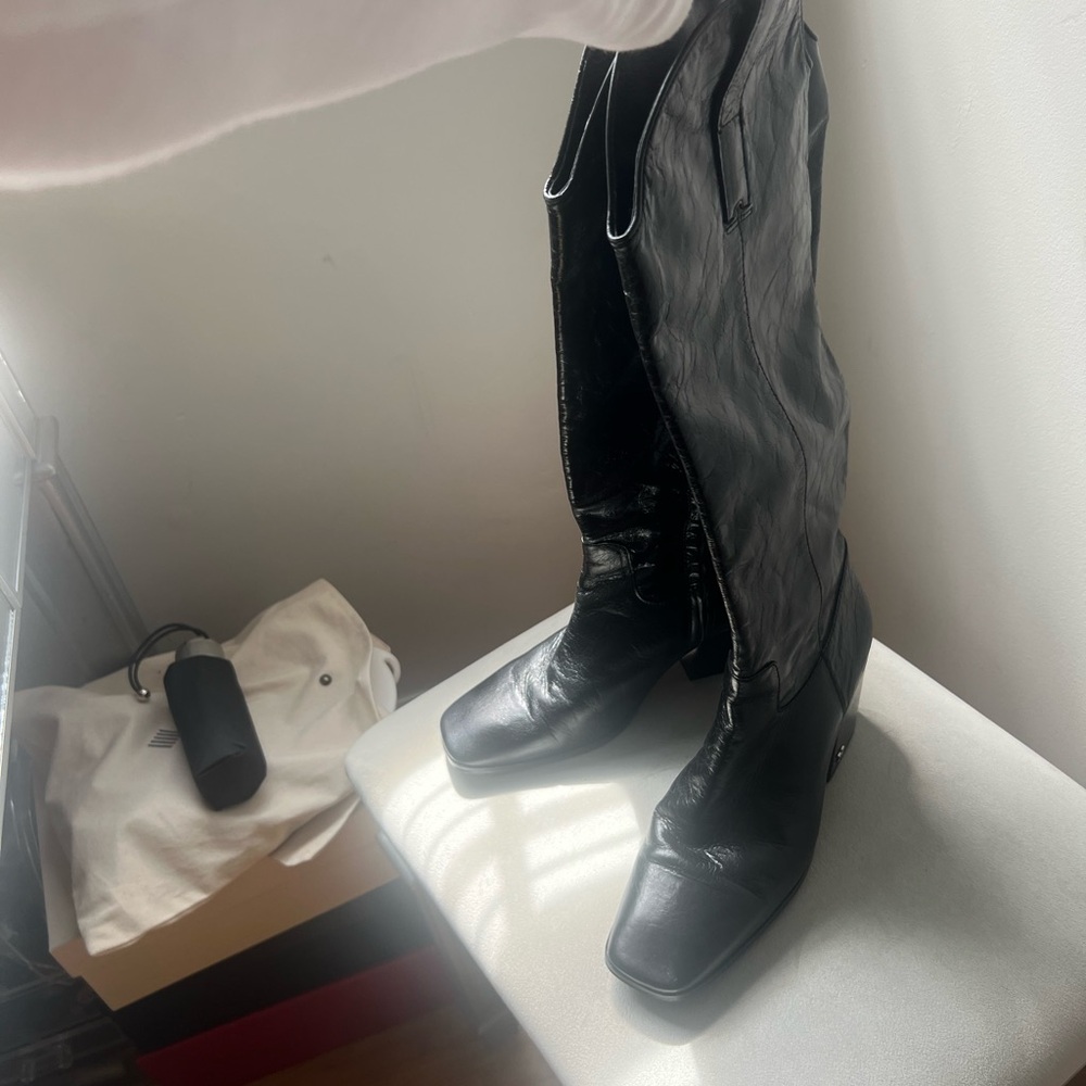 Wore Once! Sam Edelman Black Leather Knee High Boots